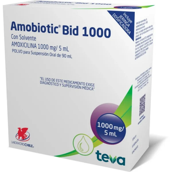 AMOBIOTIC BID 1000 MG/5ML POLVO PARA SUSPENSIÓN 90ML