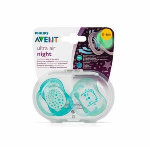 AVENT ULTRA AIR NIGHTTIME CHUPETE ENTRETENCIÓN 0-6M X 2 UND (NIÑO)
