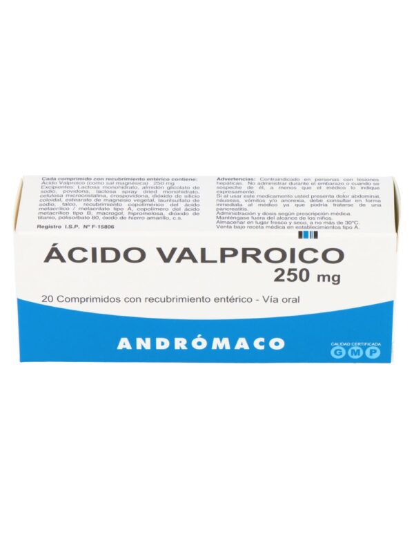ACIDO VALPROICO 250MG 20 COM.