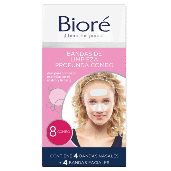 BIORE BANDAS DE LIMPIEZA PROFUNDA NARIZ COMBO 8 UND (NASALES)