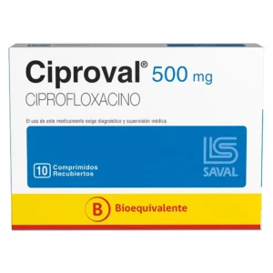 CIPROVAL 500MG 10 COMP. (CIPROFLOXACINO)