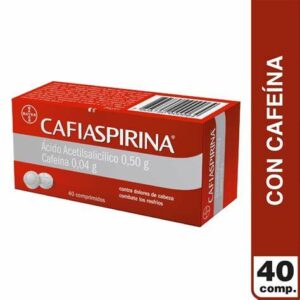 CAFIASPIRINA X 40 COM (ACIDO ACETILSALICILICO 0.50 G/CAFEINA 0.04G)