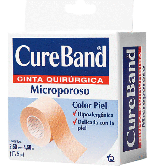 CUREBAND TELA MICROPOROSA PIEL 1/2 PULGADA