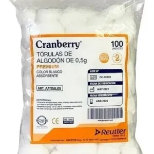 CRANBERRY TORULAS DE ALGODON 1.0 GR BOLSA X 100 UND