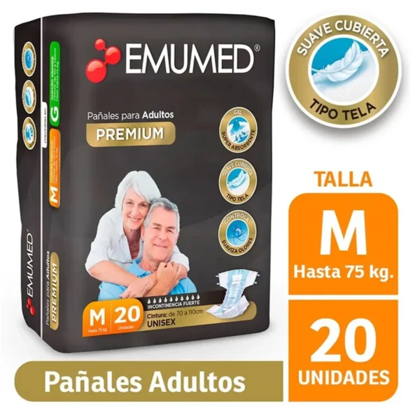 EMUMED PREMIUM PAÑAL ADULTO M 20 UNI.