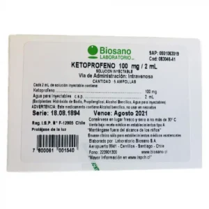 KETOPROFENO 100MG/2ML CAJA 5 UNI.