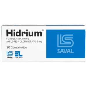 HIDRIUM (FUROSEMIDA 40MG / AMILORIDA5MG) 20 COMP.