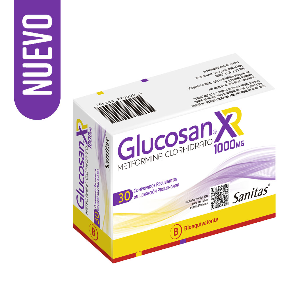 GLUCOSAN XR 1000 MG X 30 COMPRIMIDOS (METFORMINA)