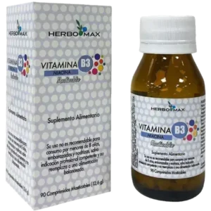 HERBOMAX VITAMINA B3 90 COM. MASTICABLE (NIACINA)