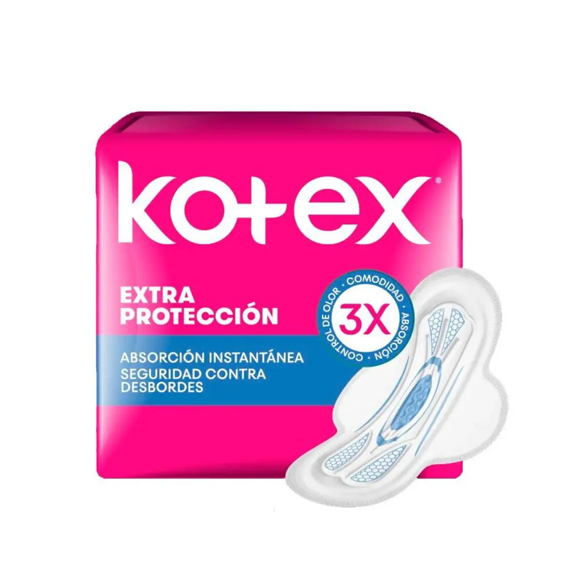KOTEX EXTRA PROTECCION TOALLAS HIGIENICAS CON ALAS 8 UNI.