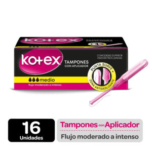 KOTEX TAMPONES FLUJO MEDIO X 16  UND