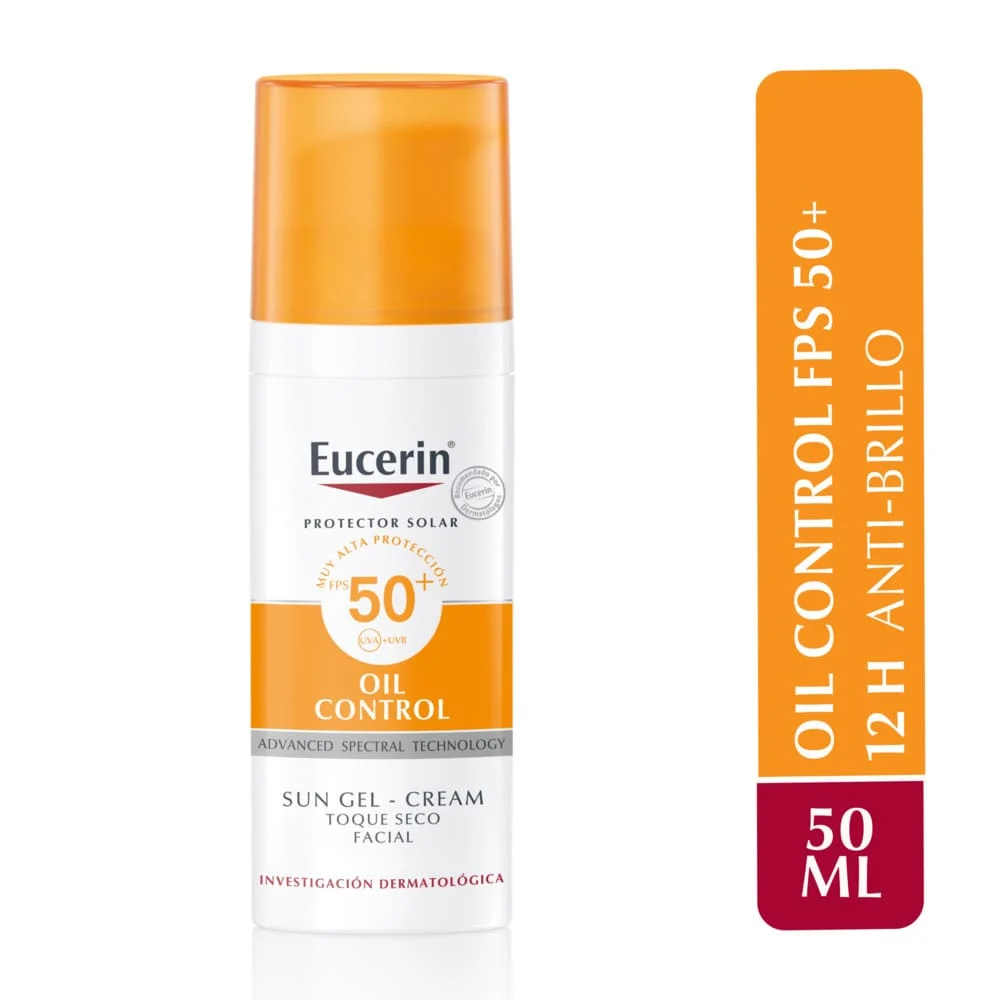 EUCERIN PROTECTOR SOLAR FACIAL GEL CREMA OIL CONTROL FPS 50+ 50ML