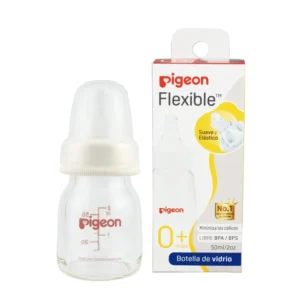 PIGEON MAMADERA FLEXIBLE 0+ BOTELLA VIDRIO ANTI-CÓLICO 50ML