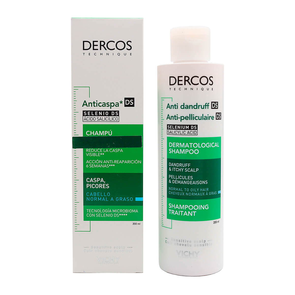 VICHY DERCOS ANTICASPA CABELLO GRASO SHAMPOO 200ML