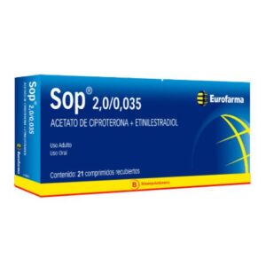 SOP 2.0/0.035 ACETATO DE CIPROTERONA + ETINILESTRADIOL 21 COM.