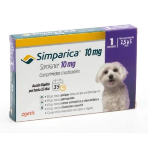 SIMPARICA 10MG 2,5-5KG 1 COMP. (VETER.)
