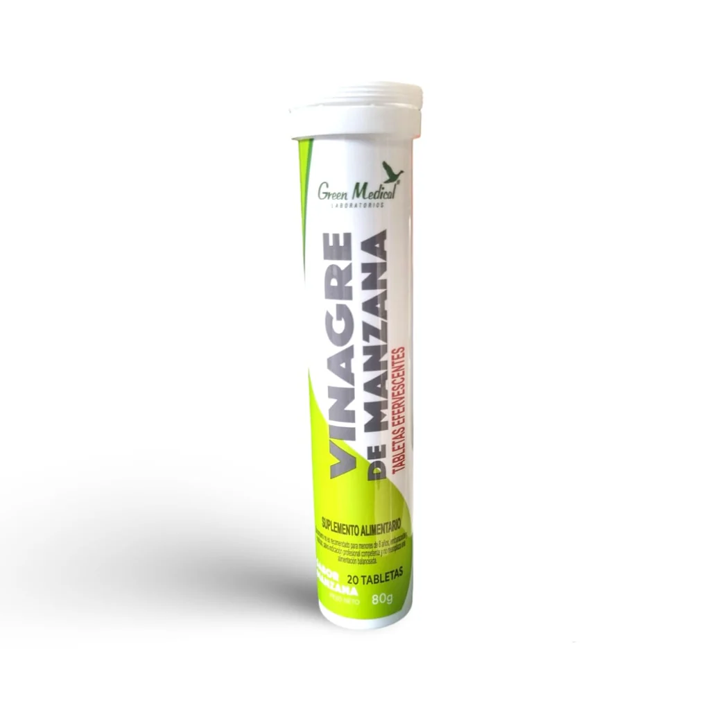 VINAGRE DE MANZANA X 20 TABLETAS EFERVECESTES SABOR MANZANA